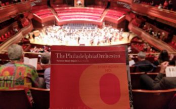 Photo of a Philadelphia Orchestra program booklet at Verizon Hall.