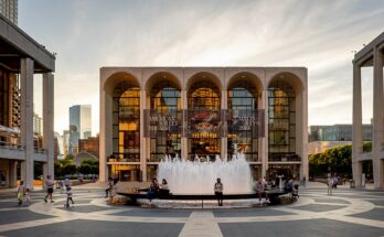 A photo of Lincoln Center, New York.