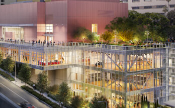 A rendering of the Colburn School's Frank Gehry-designed campus expansion.