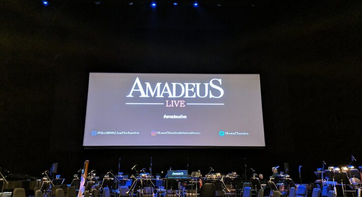 A photo of the film "Amadeus" performed live in Toronto.