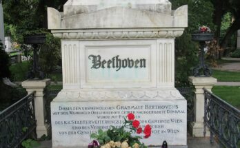 Beethoven's grave, Vienna, Austria. Photo: Afifa Afrin, CC BY-SA 4.0, via Wikimedia Commons