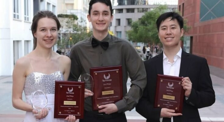 2024 Primrose International Viola Competition winners Emad Zolfaghari (first prize), Kinga Wojdalska (second prize), and Andy Park (third prize). Photo: @wmadzolfaghari on Instagram: https://www.instagram.com/p/C8ljf-pAWsv/?utm_source=ig_web_copy_link&igsh=MzRlODBiNWFlZA==