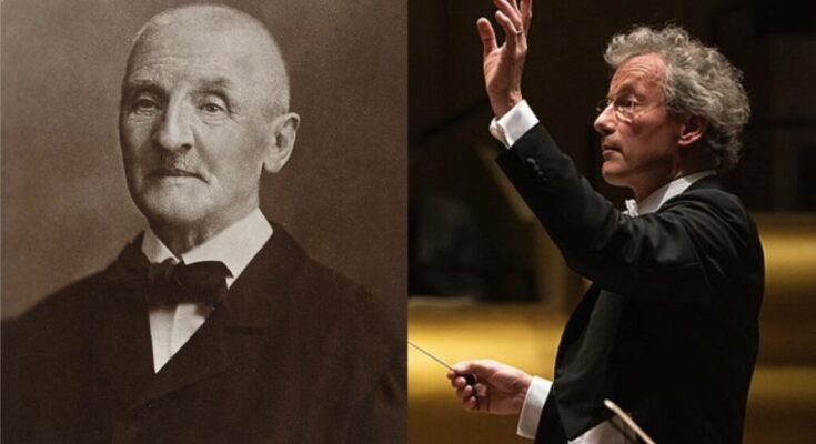 Bruckner and Franz Welser-Möst. Photos: Bruckner: Josef Löwy, Public domain, via Wikimedia Commons; Welser-Möst: Steven Pisano, CC BY 2.0, via Wikimedia Commons